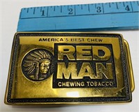 Red Man Chewing Tobacco Belt Clip (Solid Brass)
