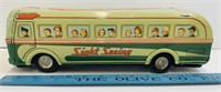 Japan Vintage Friction Tin Tour Bus Toy