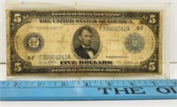 1914 Lg $5 Federal Reserve Note