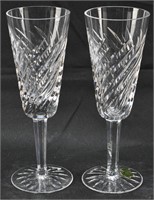 Pair of Waterford Cut Crystal Champagne Glasses