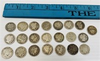 “22” Early 1900s Barber Dimes (Silver)
