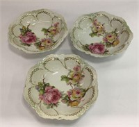 3 Leuchtenburg Germany Porcelain Bowls