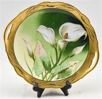 W.A. Pickard China Calla Lilies Handled Plate