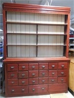 LARGE ANTIQUE WOOD HUTCH WITH DRAWERS