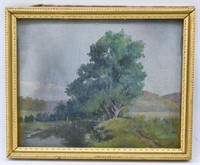 Framed Landscape Oil Painting on Board