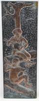 Metal Relief Artwork of Folk Musicians