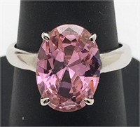 Sterling Silver Pink Stone Ring