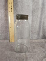 HORLICKS MALTED MILK GLASS BOTTLE WITH LID 1886