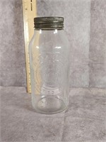 HORLICKS MALTED MILK GLASS BOTTLE WITH LID 1886