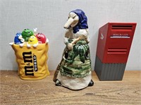 M&M's Bank + Witch Bank +Canada Post Box Bank