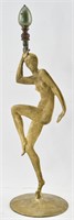 Art Deco Brass Nude Figural Sculpture/Lamp Base