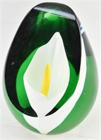 Caithness Scotland Signed Calla Lily Paperweight