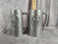 MR. PEANUT PEWTER MUGS WITH BELL