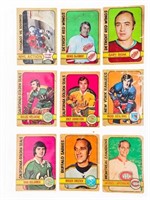 Group of 9 OPC 1971/72 NHL Hockey Cards
