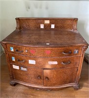 Rare Antique Birds-Eye Maple Chest/Stand