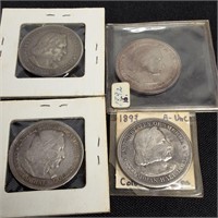 4-U.S. COLUMBIAN HALF DOLLARS