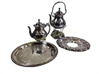 4 Silver Plate Serving Articles