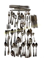 Assorted Group Silver Plate Flatware