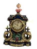Victorian Cast Iron Front Mantle Clock