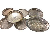 Seven Silver Plate Serving Pieces