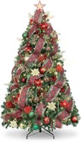 WBHome 7FT Xmas Tree with Ornaments  Lights