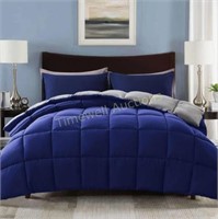 King Comforter Set with 2 Shams - Blue/Grey