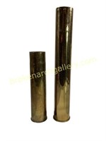 2 Brass Artillery Shell Vases