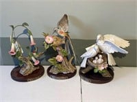 3 Porcelain Bird Statues (Incl. Homco)