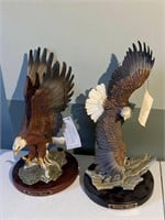 2 Homco Porcelain Eagle Statues