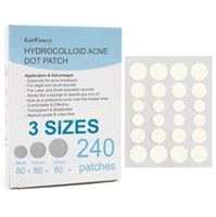 LotFancy Acne Patches 240ct  3 Sizes (12-8mm)