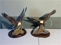 2 Porcelain Eagle Statues
