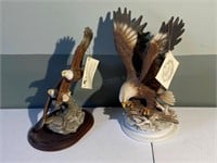 2 Porcelain Eagle Statues