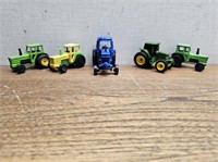 5 Die Cast Metal Tractors
