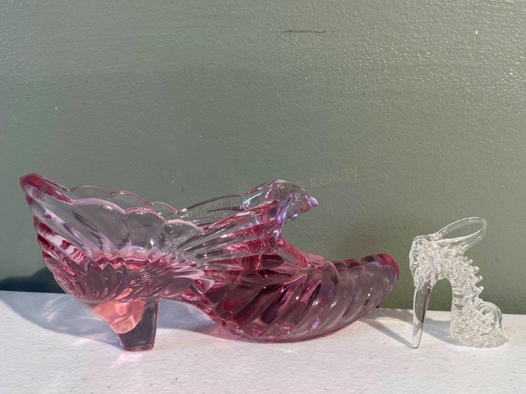 Pink & Clear Glass Slippers