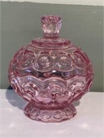Rose Glass Covered Compote