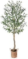 SOGUYI Artificial Olive Tree 4ft with Basket