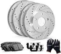 R1 Concepts Front Rear Brakes and Rotors Kit |Fron