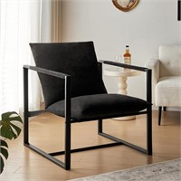 Modern Chic Accent Chair With Metal Frame , Uphols