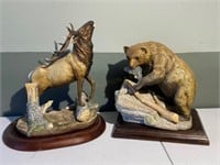 2 Homco Porcelain Statues (Incl. Brown Bear 1994