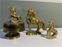 3 Unicorn Figurines