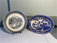 Blue & White Platter & Plate