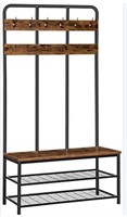 Hoobro Coat Rack Shoe Bench, Pipe Style Hall Tree