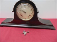 Old Wood Mantle clock with Key