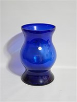 VINTAGE DEEP BLUE CRYSTAL VASE ROMANIA