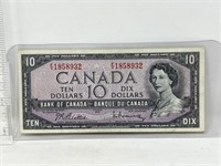 Note- 1954 Canada 10 dollars