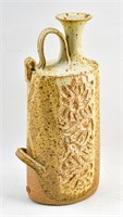 Signed Carved Studio Pottery Bottle