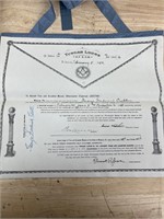 Certificate dated 1924