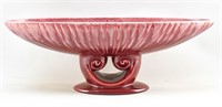 Maroon Pedestaled Ceramic Centerpiece Bowl