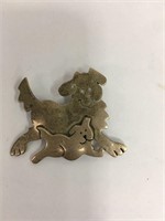 Sterling Silver Dog Broach