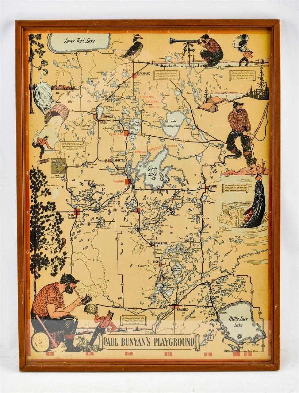 Vintage Paul Bunyan's Playground Map Artwork